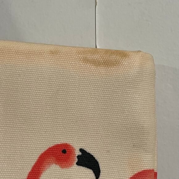 Kate Spade OS tote bag purse flamingos tropical beach vacation luxury watercolor - Picture 12 of 13